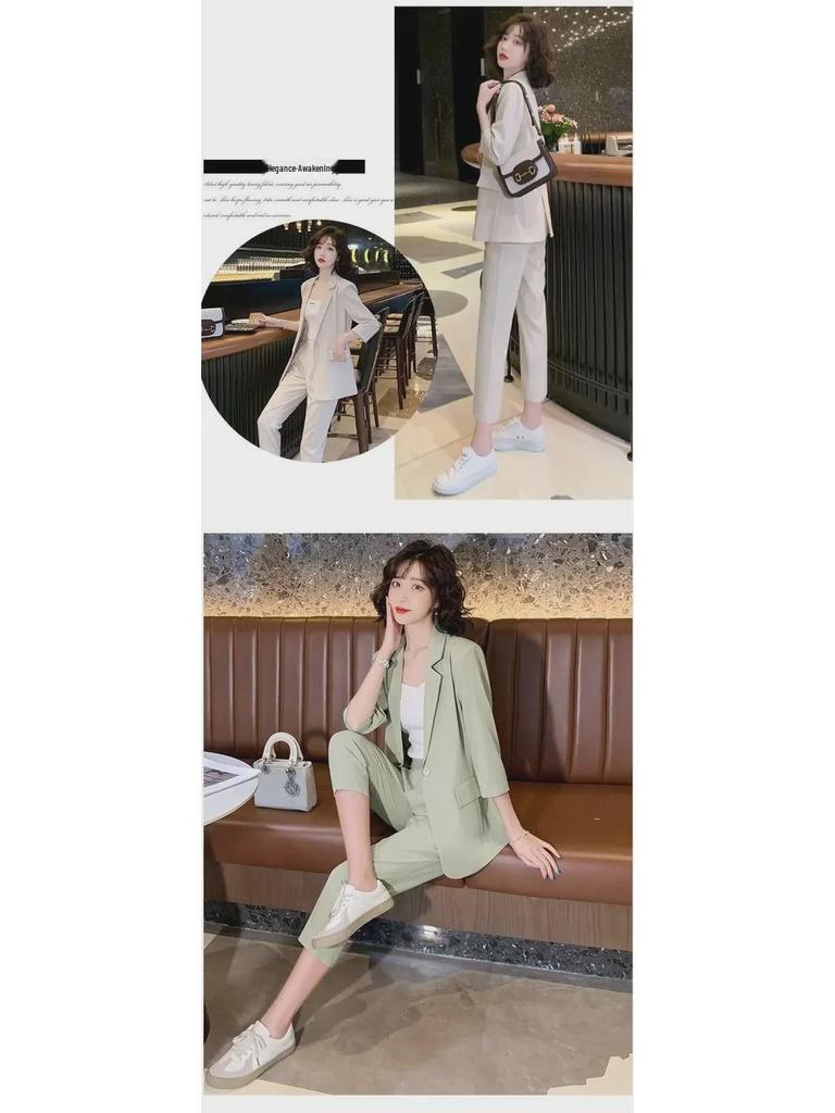 Women's Spring/Summer 2024 Suit Set: Elegant & Professional Thin Blazer for a Casual Yet Formal Look