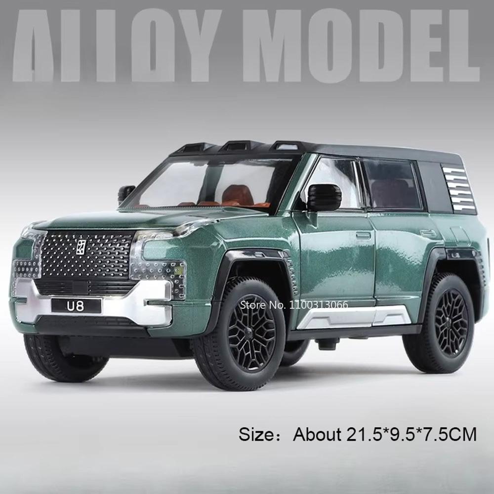 1:24 BYD YANGWANG U8 Spielzeugautos aus Metallguss, Miniatur-SUV mit Rückziehmechanismus, Musik, Licht und Gummireifen – ideales Geschenk für Kinder