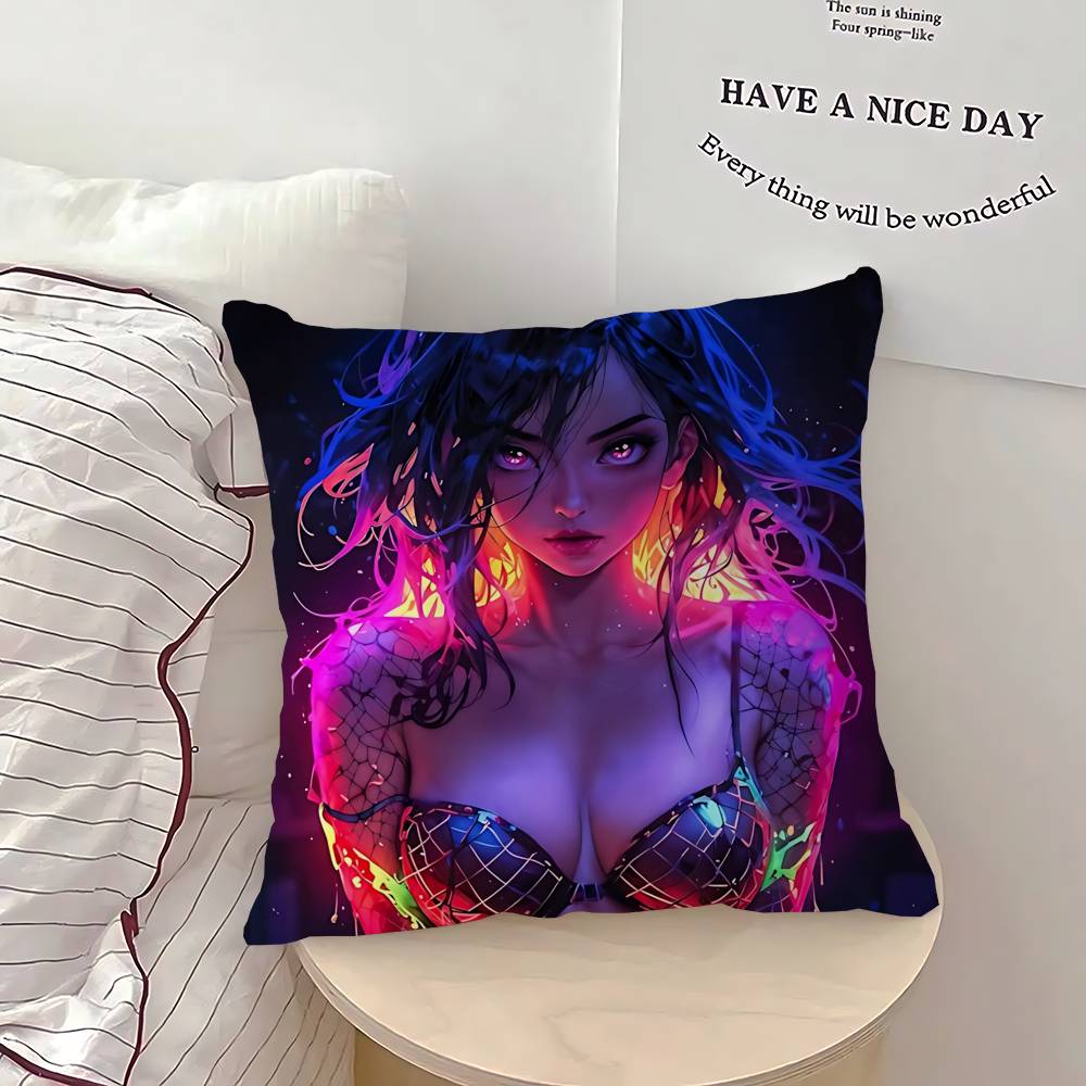 Anime Hot Girl-I Pillow Case Removable Washable Cushion Cover – All-Season Soft Linen