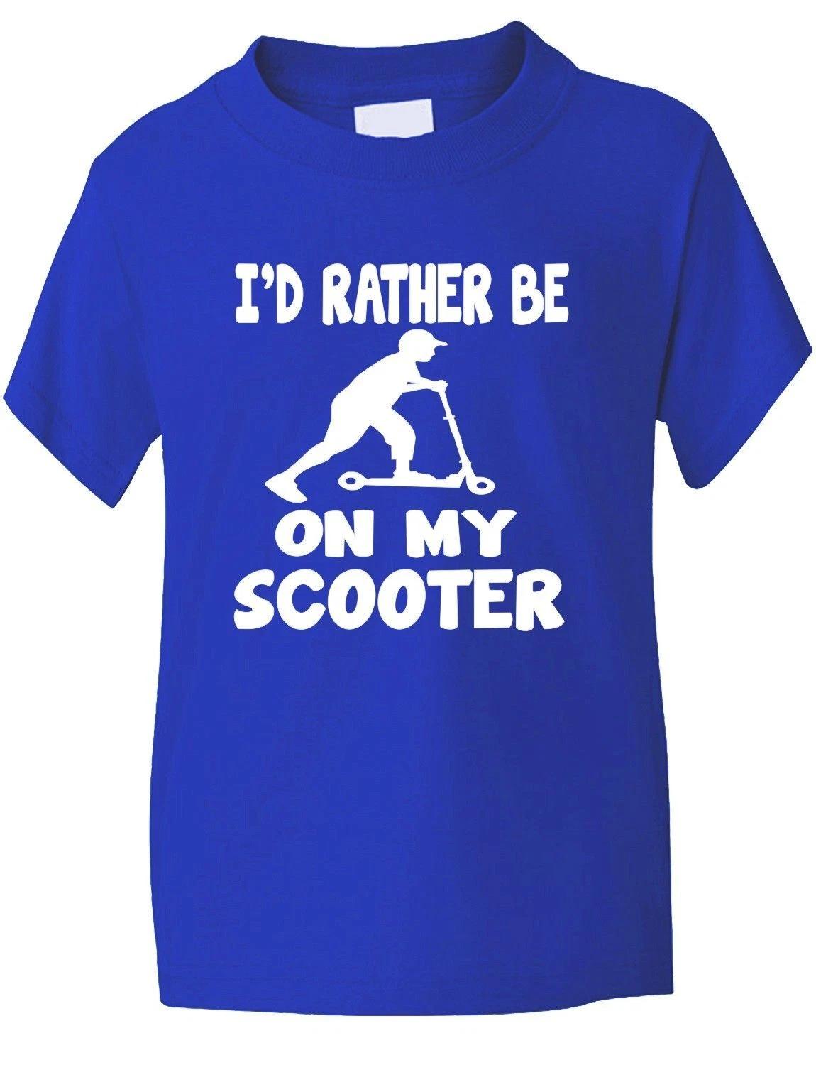 

I d Rather Be On My Scooter Kids Boys Girls T-Shirt Birthday Gift Age 1-13 4XL