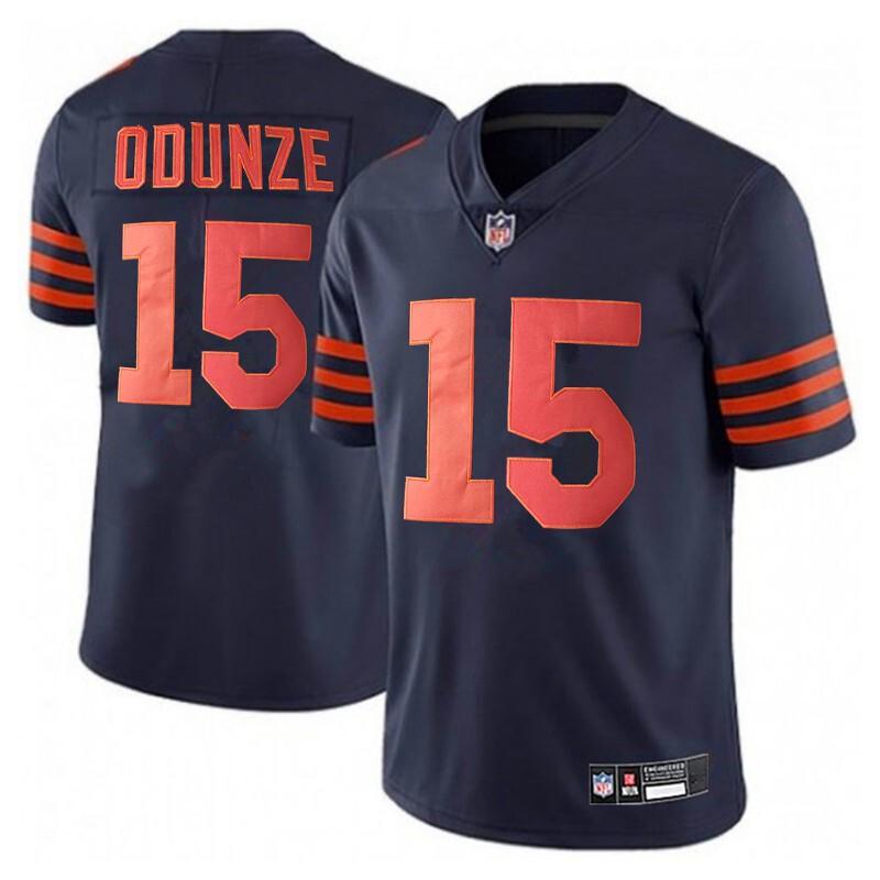 Chicago Bears 15 Odunze Football Jersey Mens Sports Game Training Shirt