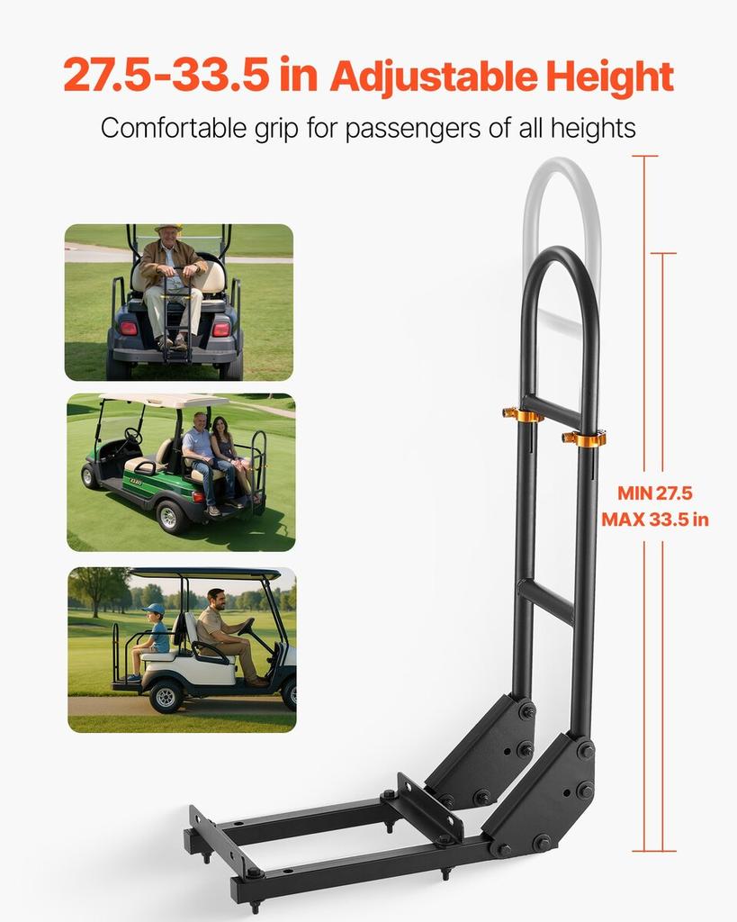 Maniglia di sostegno per sedile posteriore per la maggior parte dei golf cart con pedane metalliche