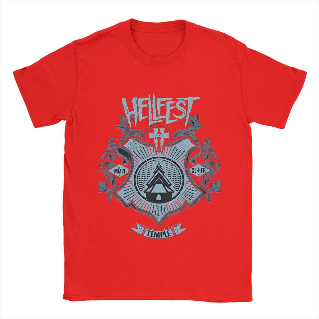 Hellfest Heavy Metal Music   100 Cotton T-Shirt For Man Summer  Classic T-Shirts O Neck Hippie Tees Oversized Pattern Tops