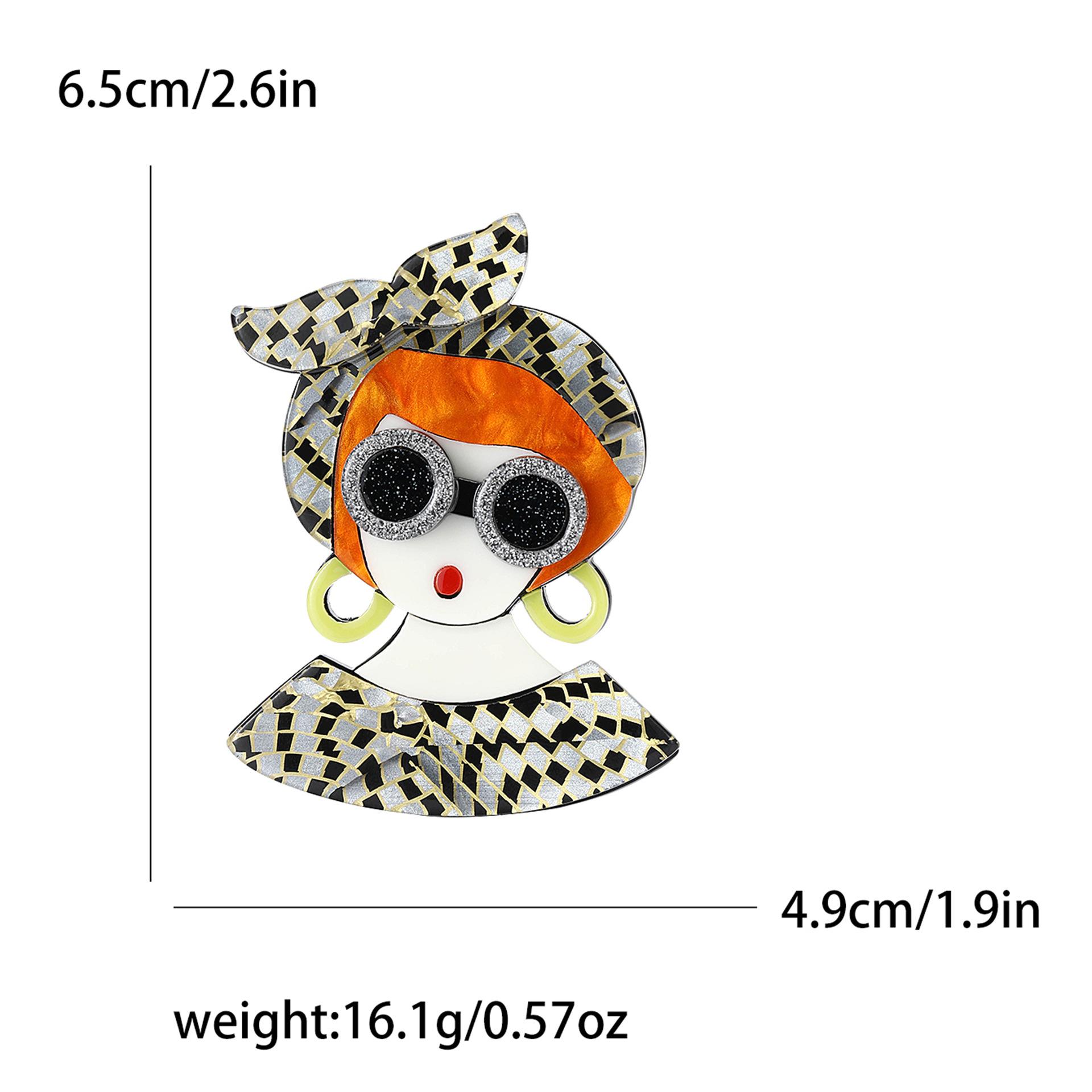 

Мультяшные акриловые солнцезащитные очки для девочек брошь персонализированный универсальный женский костюм кардиган корсаж ювелирные изделия булавка