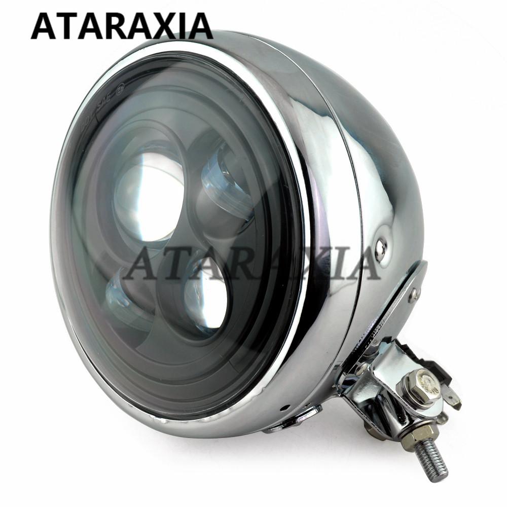 

7 Motorcycle LED Bottom Mount Headlamp led Headlight For Harley Dyna Street Bob Custom Cafe Racer Bobber Chopper