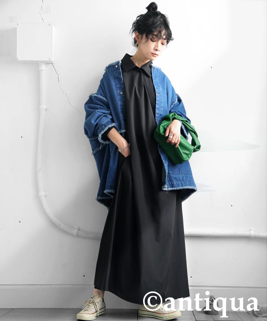 Antiqua Raglan Sleeve Regular Size Black Women's Dress, PY-00779, (S-L), 05,