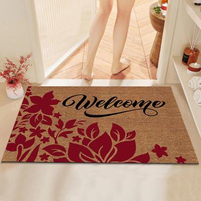 Vítejte se srdíčky Protiskluzová rohožka Odolná a vodotěsná podlahová rohožka do předsíně nebo koupelny Měkká a dekorativní