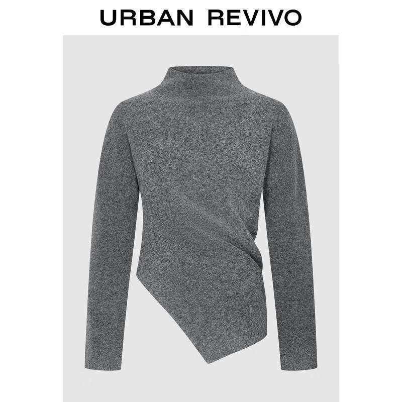 UR2025 Women s High-Neck Pleated Knit Sweater XS