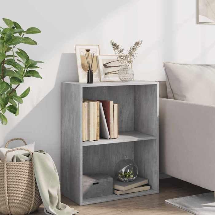 VidaXL Bibliothèque à 2 niveaux Gris béton 60x30x76,5 cm Aggloméré