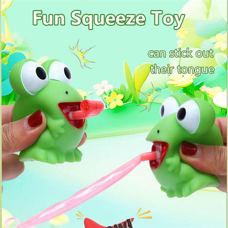 Giocattoli Spremibili Divertenti Rana/Dinosauro con Lingua Fuori Giocattoli Spremibili Giocattoli Antistress per Bambini e Adulti Giocattoli per Scaricare la Rabbia