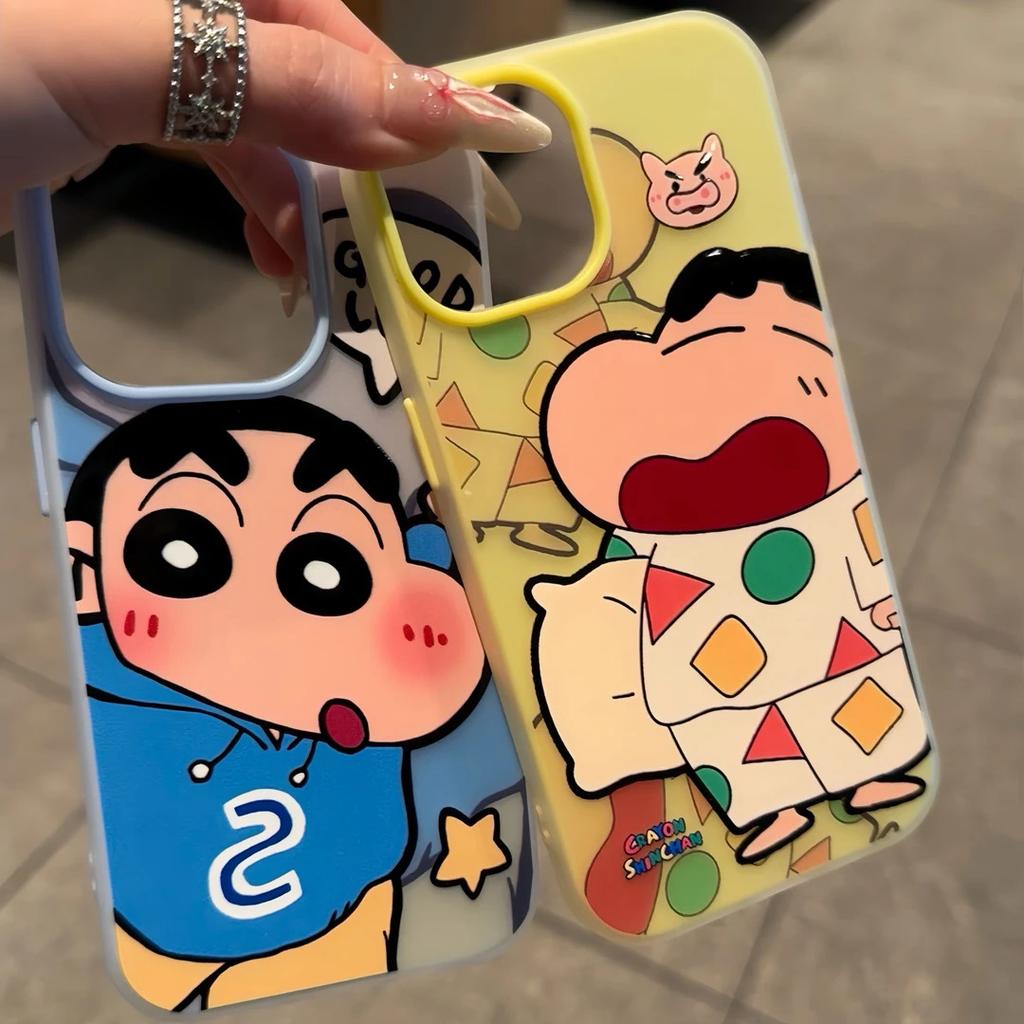 Cartoon animation crayon small new application apple 17 matte skin feeling mobile phone case iPhone16 anti-drop 15/14/13