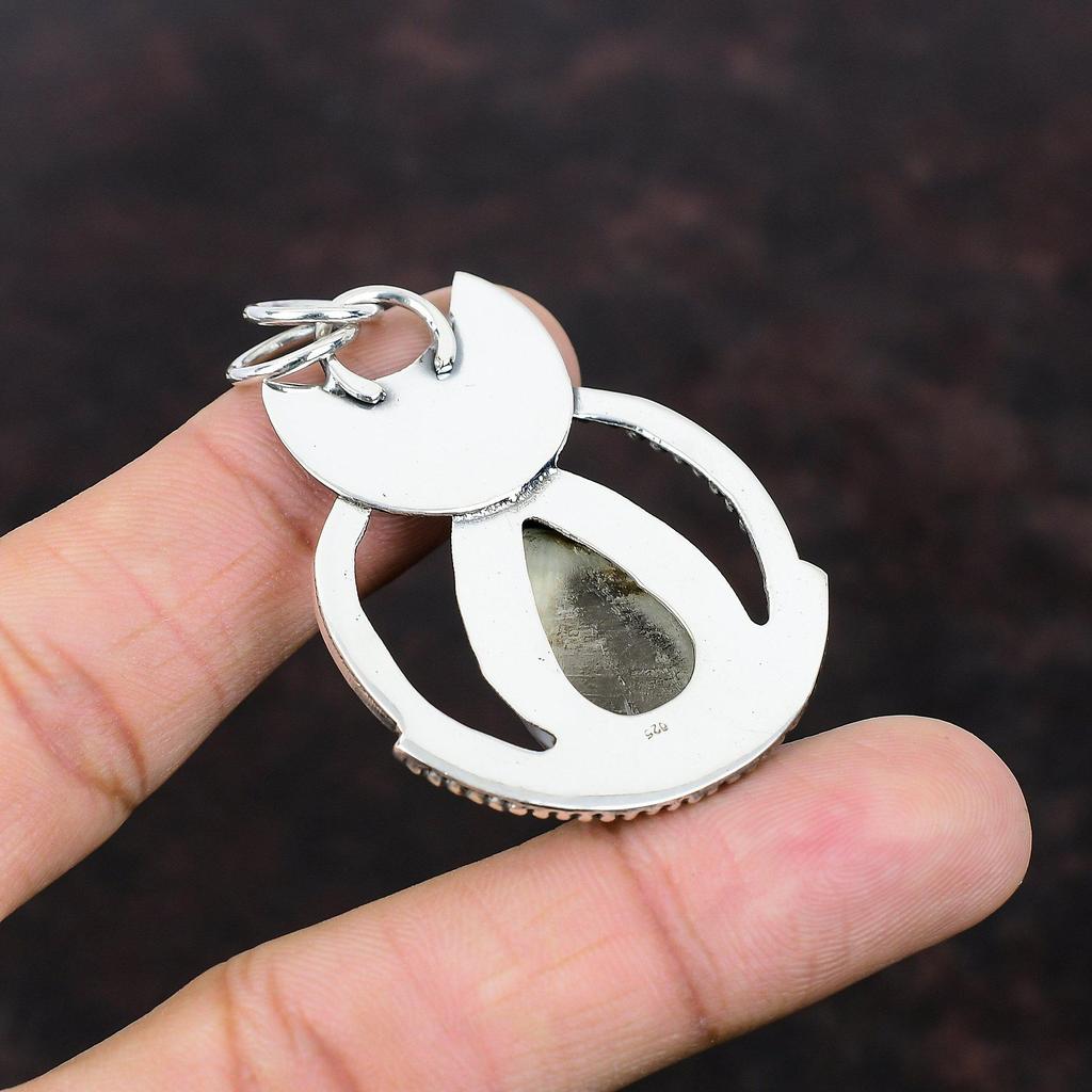 Blue Scheelite Pendant Stylish Jewelry 925 Sterling Silver Pendant Ethnic Gemstone Pendant Handmade Jewelry Gift For Wife Birthstone Jewelry