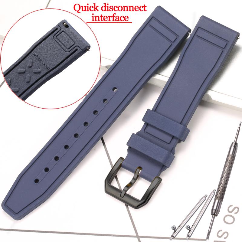 Rubber Silicone Watch Strap for IWC Pilot's Band Quick Release Bracelet Fluororubber Watchband