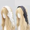 Lolita Wings Headband: Soft Girl Angelic Headdress with Lace Trim, Dark Gothic Style Hair Accessory