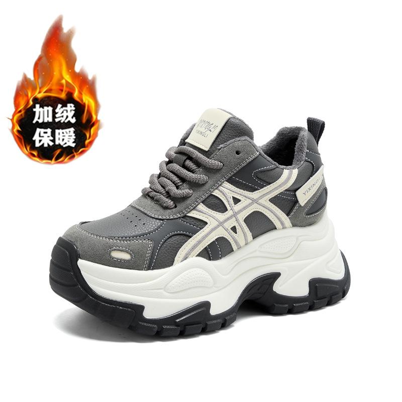 

Fleece warm dad shoes women s new thick-soled heightening casual shoes retro sports shoes high value genuine 40