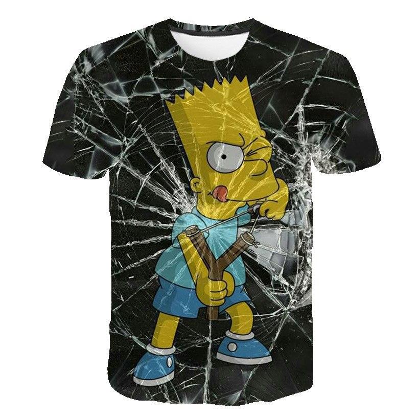 Summer Children's New Fashionable Digital Simpson Comfortable Loose Short Sleeve Printed T-shirt