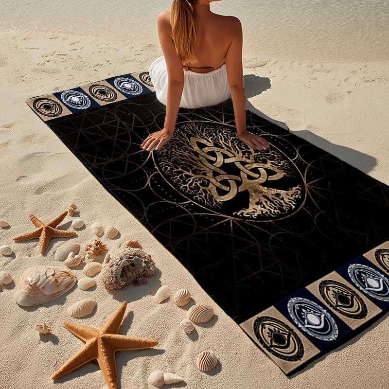 Tree Of Life Connection Beach Towel, Super Soft Microfiber, Gift for Her/Him, Birthday, for Pool, Beach, Travel, Home Decor Fan gifts