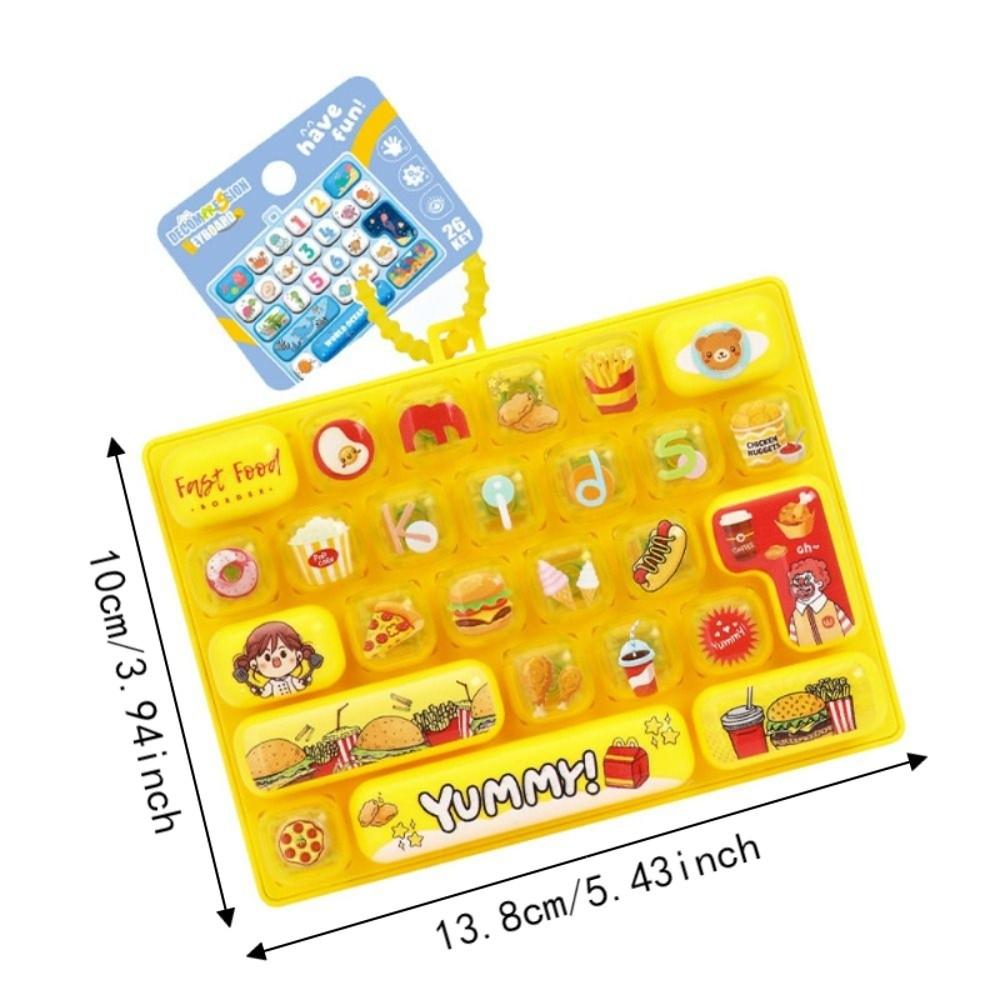 Pressable Keys 26 Keys Keyboard Keychain Animals Theme Candy Color Keycap Keychain Bag Ornaments