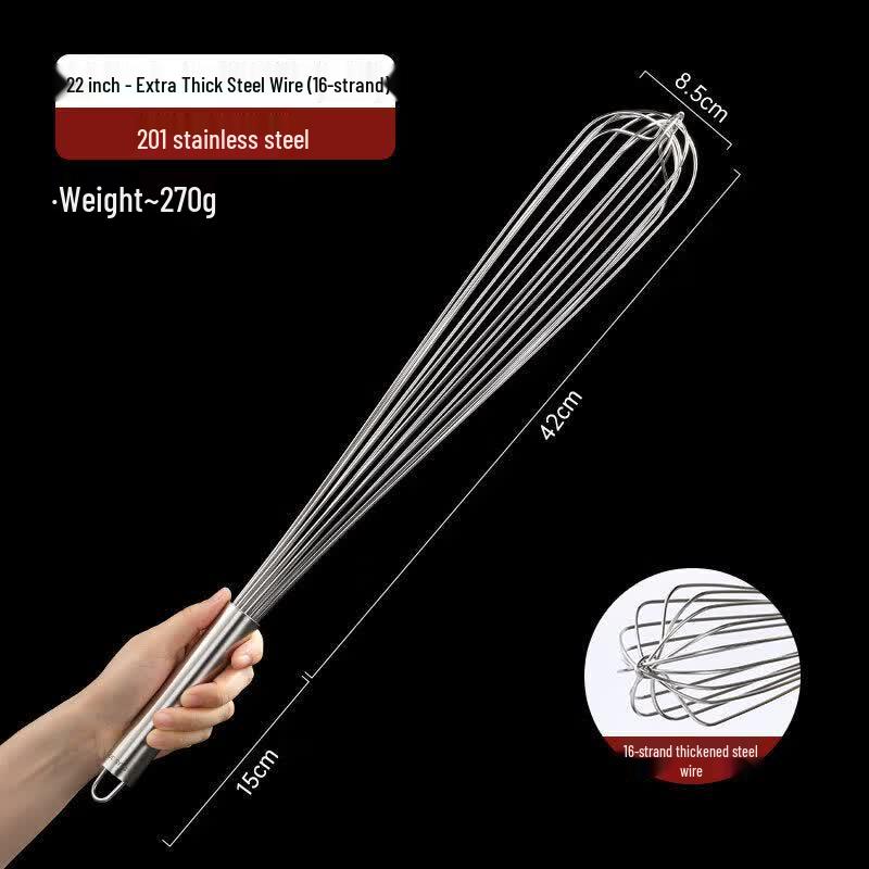 Qiwei 304 Stainless Steel Manual Egg Whisk