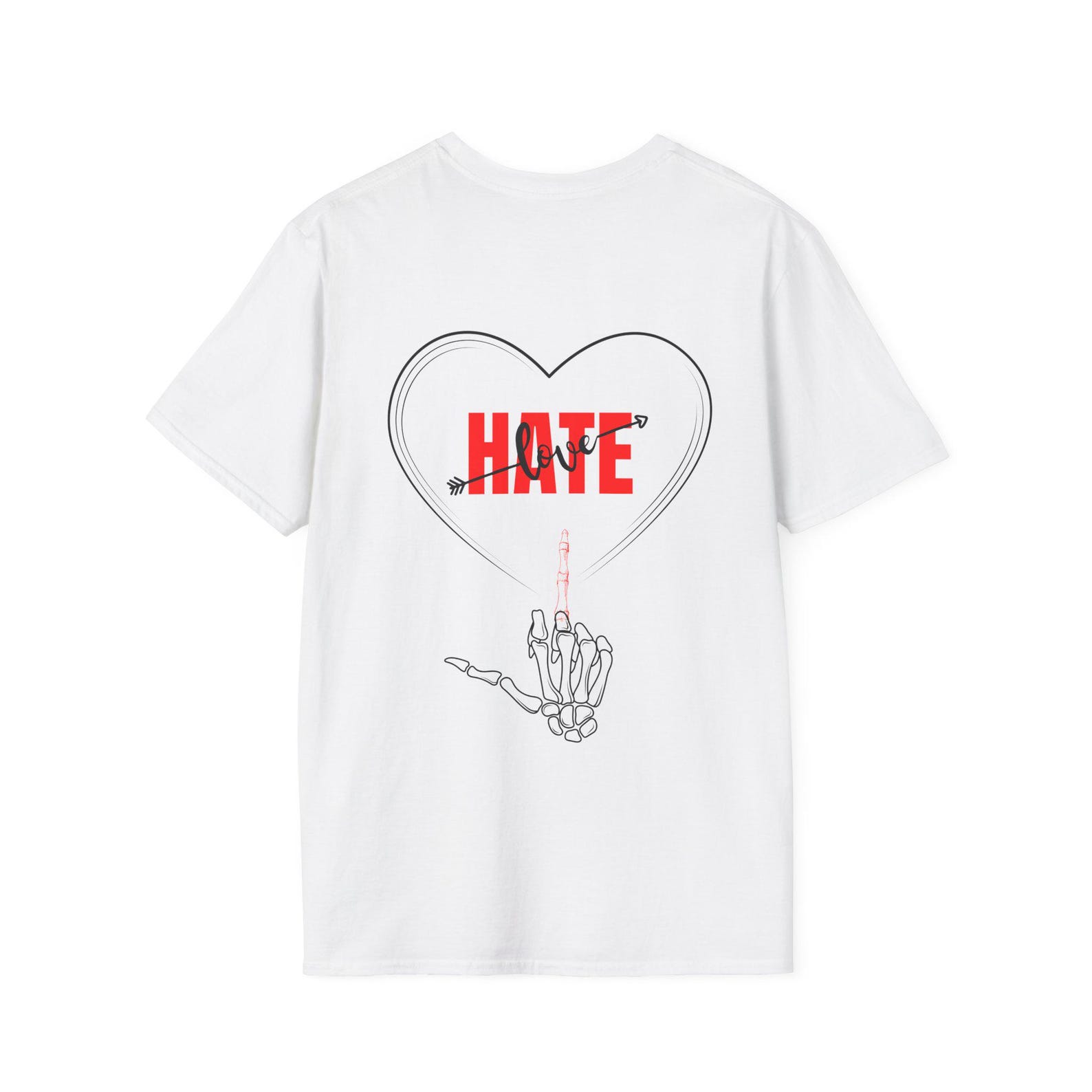 Anti Love T-Shirt, Unisex Softstyle Tee, Anti-Valentine Day Shirt, Love and Hate Shirt, Couples Matching Valentine Day Tee, Love Quote Meme M