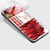 Tempered Glass Phone Case for iPhone Samsung Galaxy Infinix TPU Soft Edge Fashion Popular Food Patterns Shockproof Cover