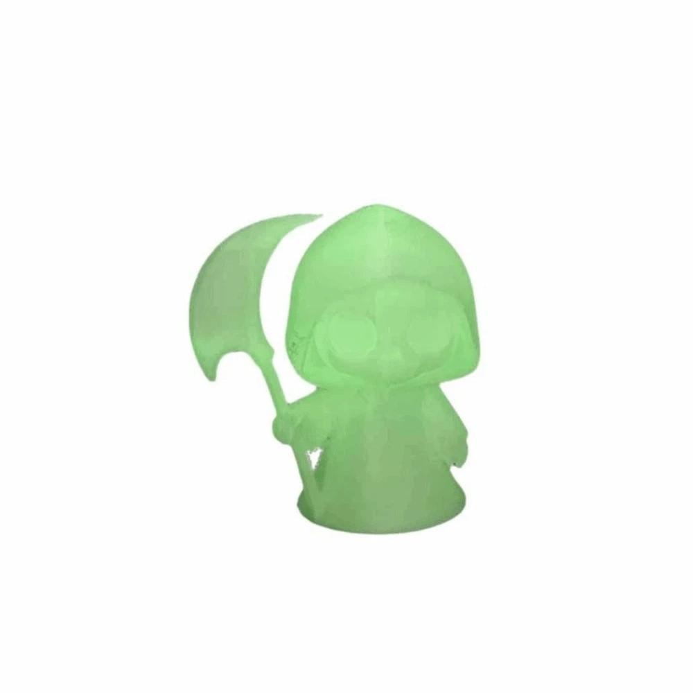 Mini Skull Ghost Figurine Fluorescent Green 3D Printed Statue Halloween Miniature Desktop