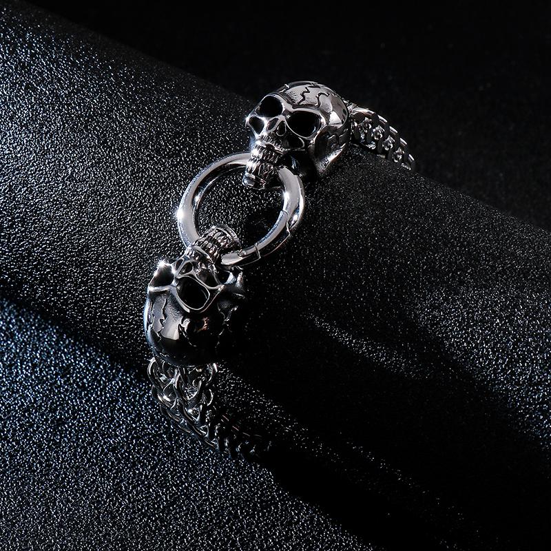 Punk Multi-Size Bracelet Men Accessories Stainless Steel Skull Charm Bracelets Bangles Mens Bracelet Jewelry Men Pulseras Mujer