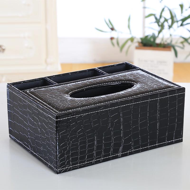 Leather Multi-functional Desk Organizer with Tissue Box