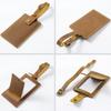2025 Vintage Genuine Leather Luggage Tag Rectangle Travel Hang Tag Personalized Check-in Card Holder for Airplane/Business Trips