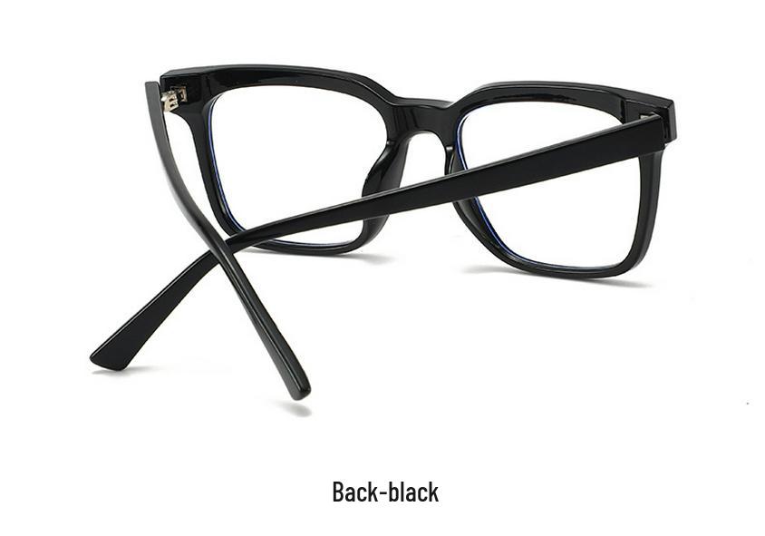 Men's Classic Thick TR Square Glasses Frame with Anti-Blue Light and Prescription Lenses Compatibility
