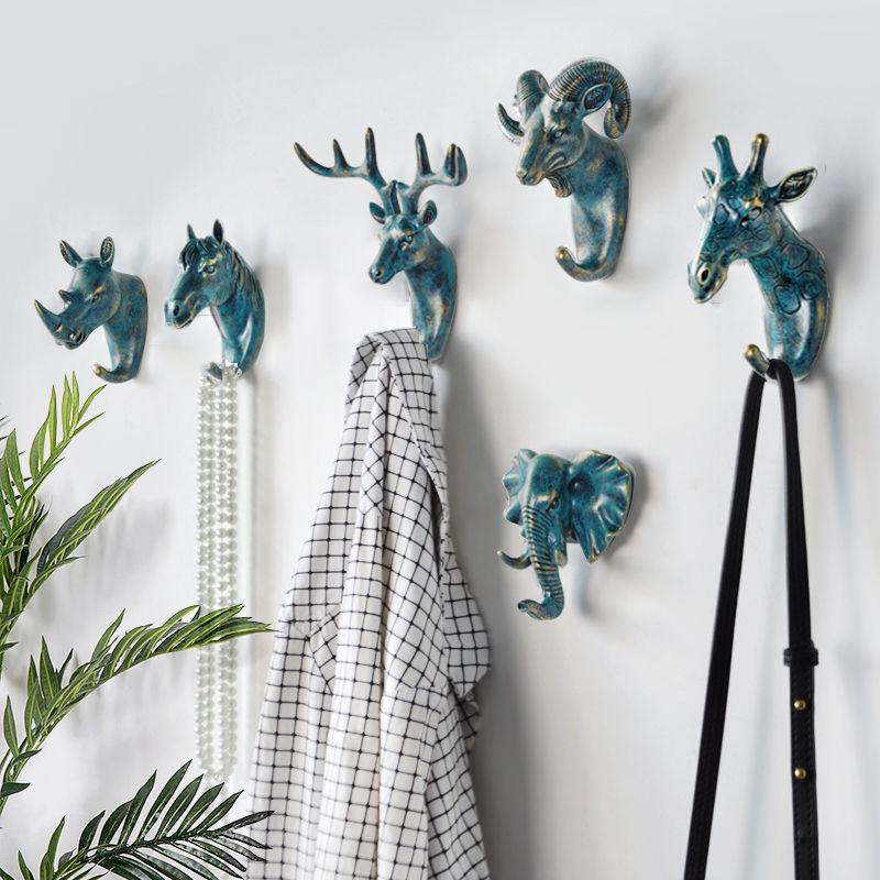 Deer Head Cartoon Wall Hook - New Creative Punch-Free Design for Home Decoration