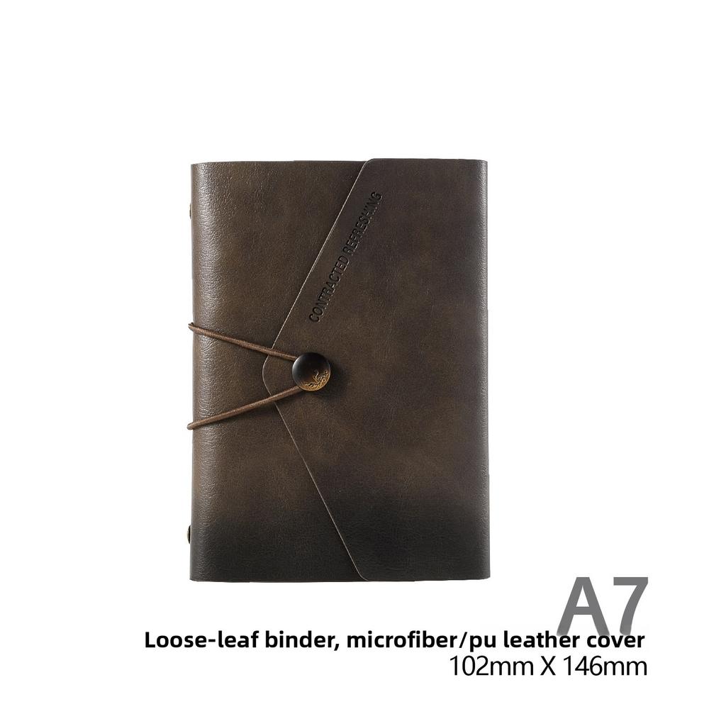 Microfiber Leather A6 Loose-leaf Notebook High Value Gradual Change Color Pocket A7 Small Book Soft Leather Belt