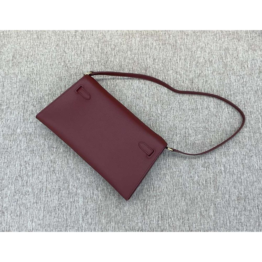 Luxus-lite Kelly-Tasche aus Rindsleder mit Ziegenprint, Unterarmtasche aus echtem Leder, Single-Shoulder Crossbody-Tasche, Retro und vielseitige Damentasche