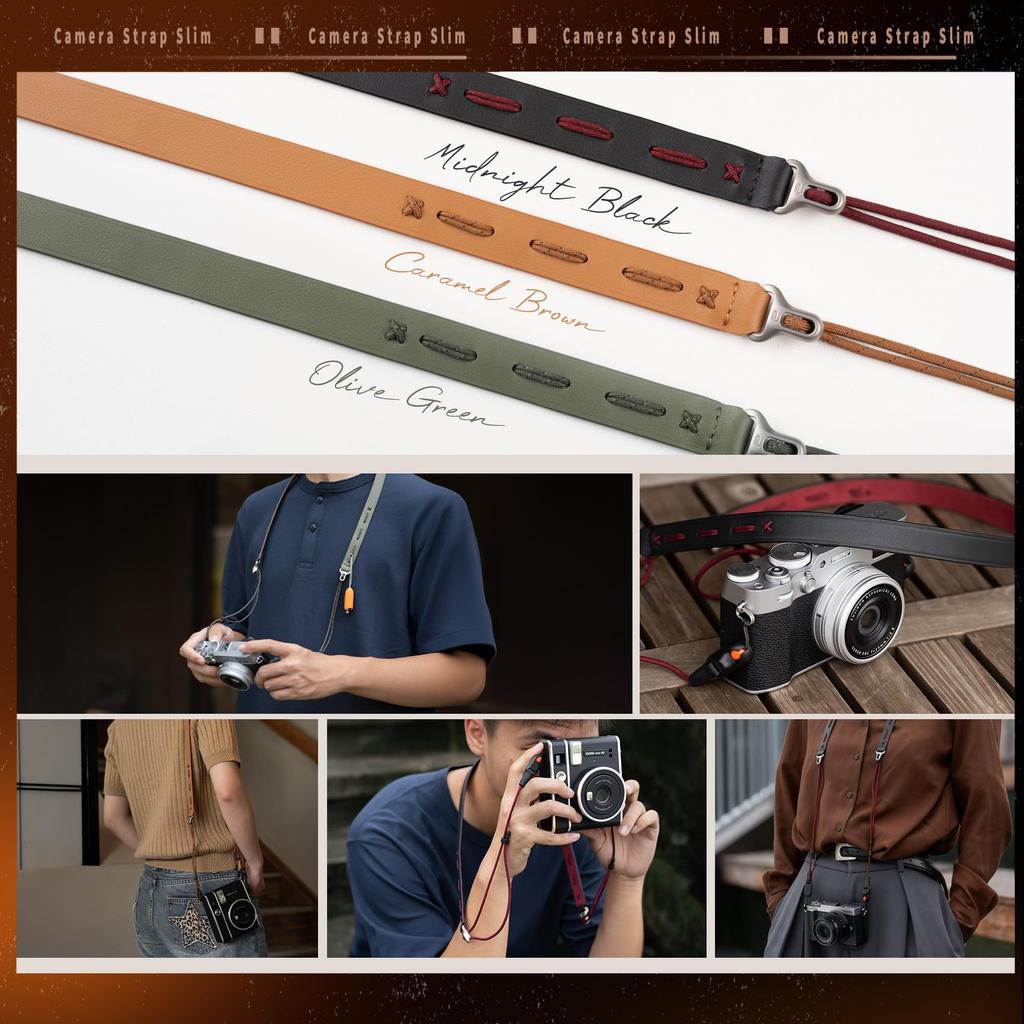 PGYTECH Slim Vintage Series Camera 30kg Weight Adjustable Easy To Attach and Neck Quick Release System Strap, Capacity, Length, Lightweight, Flexible,