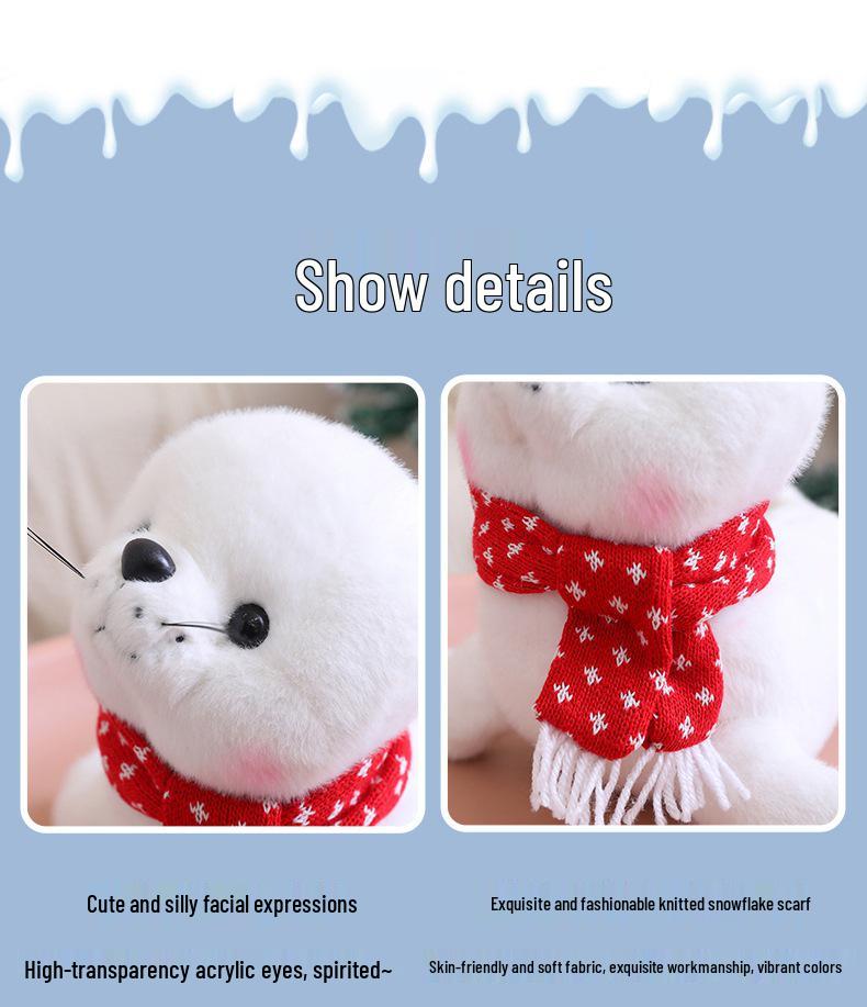 Weihnachts-Seelöwen-Stofftier - Meeresaquarium Stoffpuppe, Perfektes Geschenk für Kinder