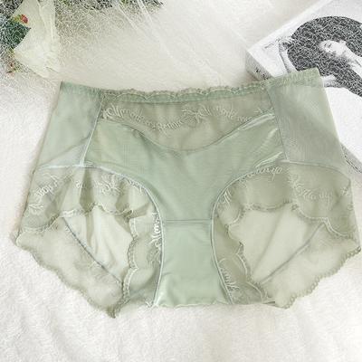 Women's Briefs Light Luxury Silk Bottom Sexy Mesh Lace Underwear