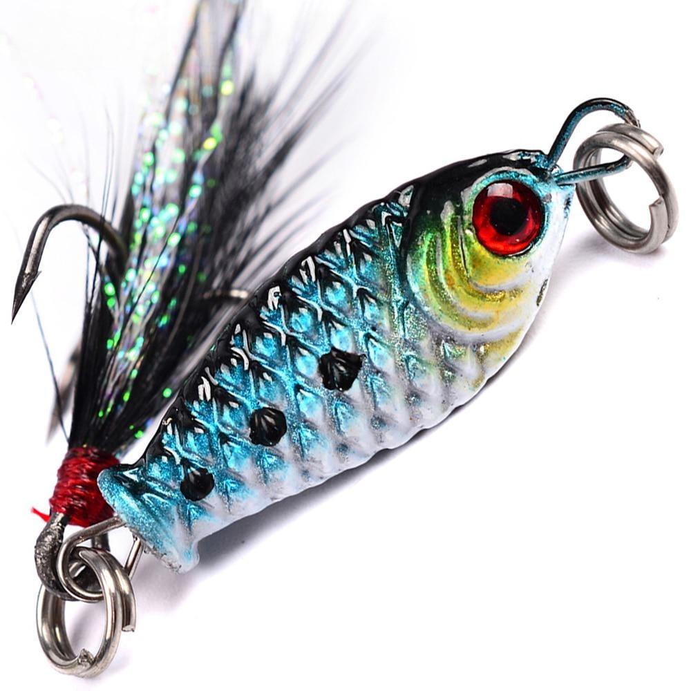 2.5cm 5g Metal Fishing Jig Lure Artificial Bait with Feather Hook Crankbait Lead Jigs Fishing Lures