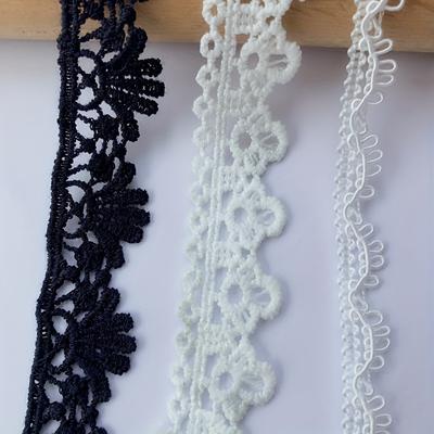 118,11 Zoll/9,84 Fuß pro Tasche, schwarz-weißer Spitzenbesatz, Kleidungsstoff, Nähzubehör, Tausendfüßler-Bänder, handgefertigt, DIY-Handwerk, Vorhang, Tasche, Schuhdekoration