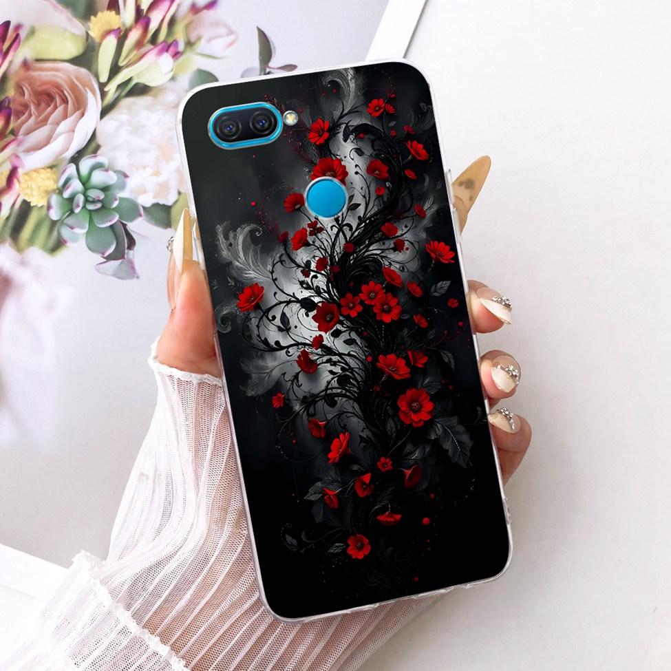 For Oppo A12 Clear Case Aesthetic Luxury Cute Fashion Flowers Funny Painted Casing For Oppo A 12 CPH2083 CPH2077