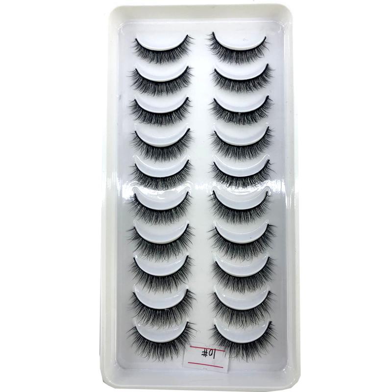 AMSDCN Artificial Mink Short Natural Dramatic False Eyelashes Short Eyelashes 10 Pairs of 3D Eyelash Makeup False Eyelashes