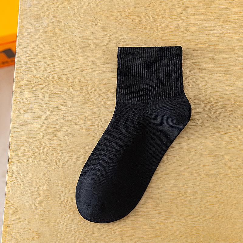 Men's Summer Thin Pure Color Simple All Build Collegiate Style Sports Socks