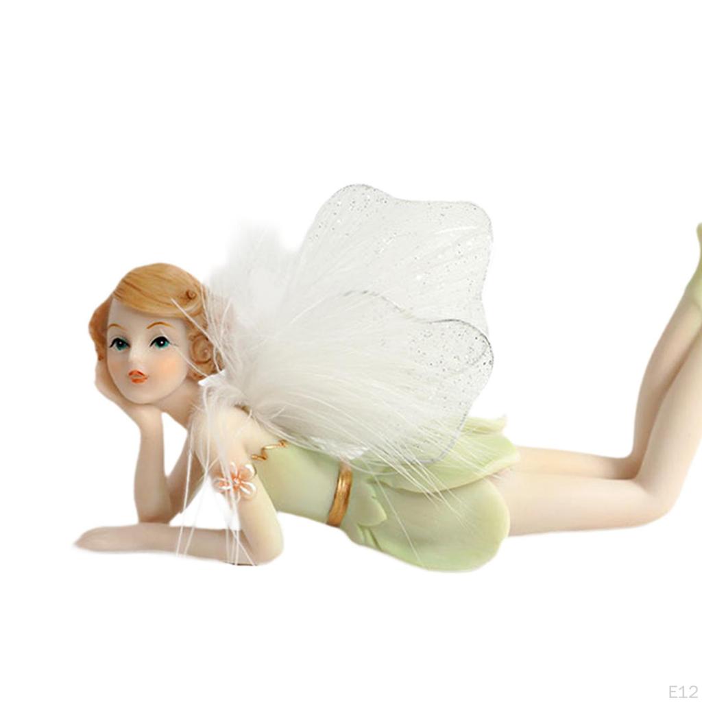 Figure Figurine Creative Desktop Ornament Resin Hand Painted Sculpture Girl Statue for House