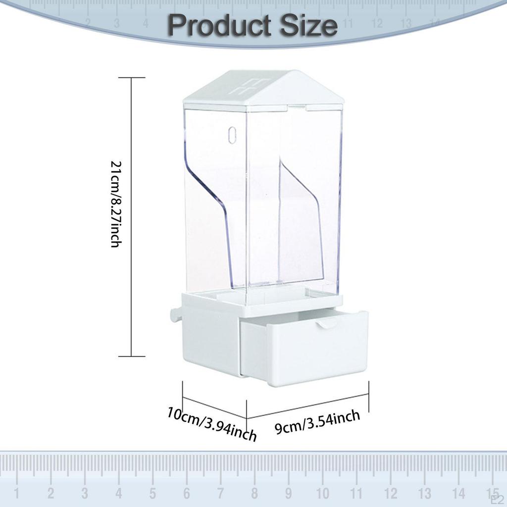 Automatic Bird Feeder Cage Accessory Clear Reusable Pull Out Bottom Tray Parrot Dispenser for