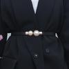 Elegant Vintage Pearl Waist Chain Belts Women's Sweater Jacket Hooks Elastic Slim Fit Leather Belt