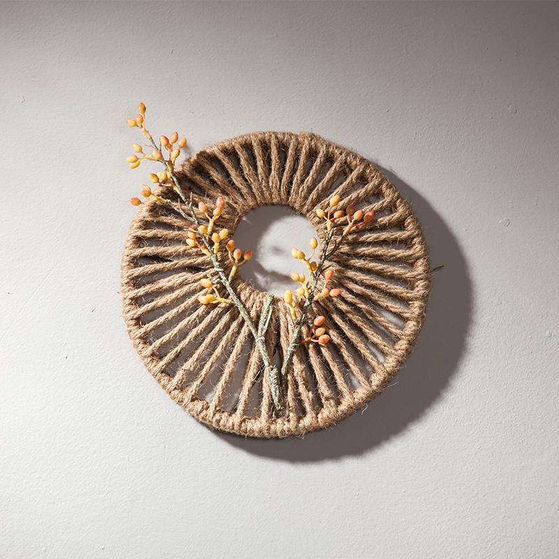 

Rattan Woven Round Wall Decor for Living Room Background Wall Macrame Hanging