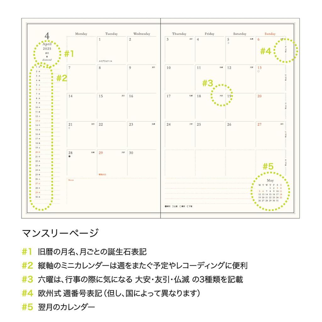 Matca April Weekly Fleur Lily of the L-Commune Planner, 2025, Start, B6, Block, Valley, DR-WK-655