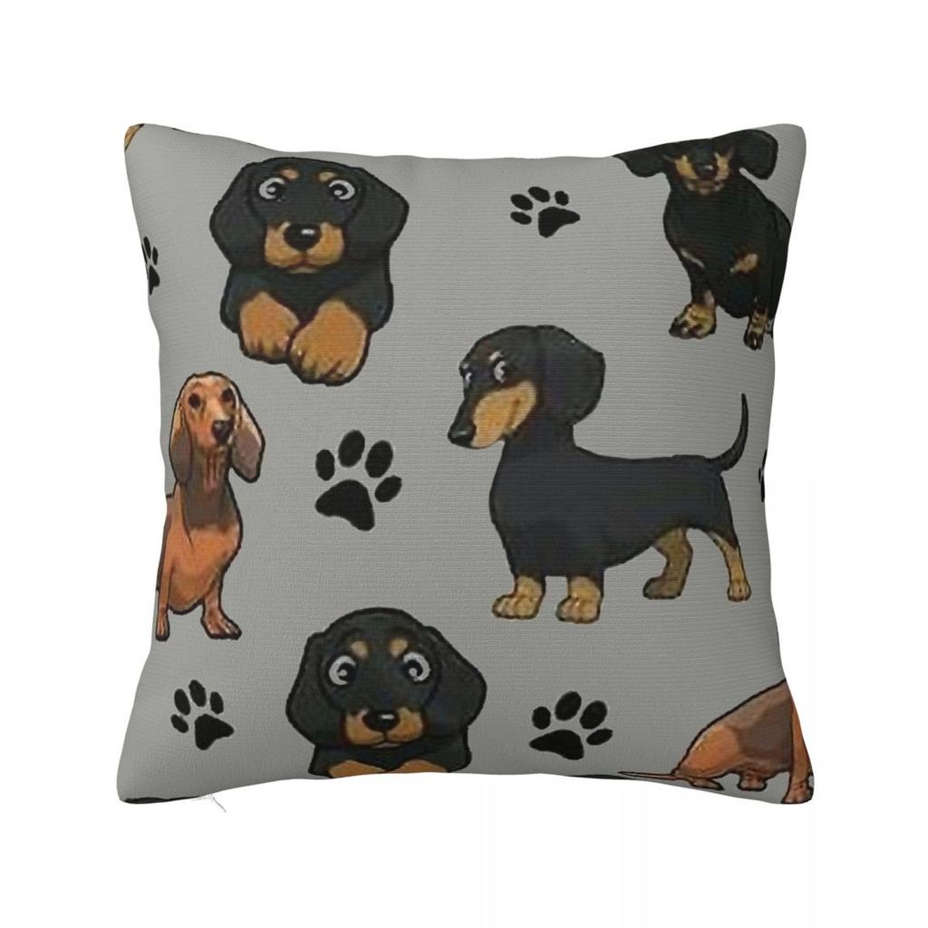 Dachshund Valentines Day Pillow Covers Polyester Home Dogs Animal Cushion Cover Cool Decorative Pillow Cover 4545