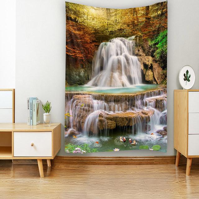 Natural landscape printed tapestry wall decoration hippie psychedelic bohemian room aesthetic art decorative hanging cloth