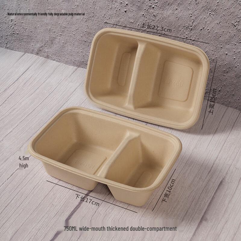 Disposable Two-Compartment Paper Takeout Container