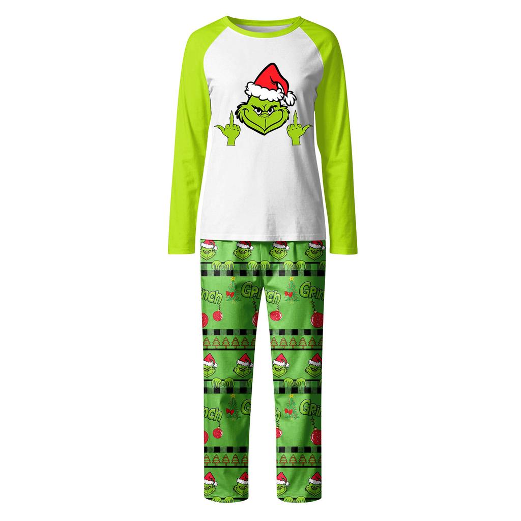 Print Cute Family Set Pajamas, Home Clothes, Family Set Long Sleeve Top Pants Set